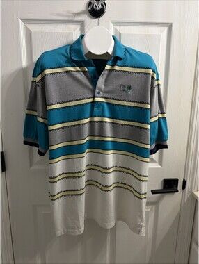 Vintage Staff by Wilson Pine Lakes Golf Polo Shirt Mens L Striped Hong Kong
